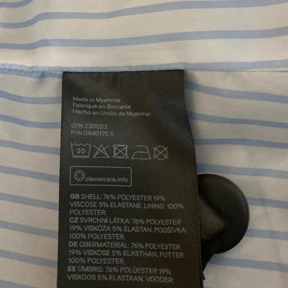 H&M Women's Blue Long Sleeve Single Button Notch Blazer Coat Suit Jacket Size 4 - Picture 4 of 4